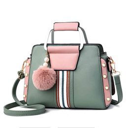 Fashion Contrast Color Women Handbag Euro Style Pu Leather Ladi Portable Shoulder Crossbody Bag Tot Msenger BagV5IA
