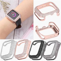 Luxury Bling Full Diamond Slim Case for Apple Watch Series 7 6 5 4 3 SE Brass Hard Cover 41mm 44mm 45mm