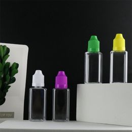 Empty Square Plastic Dropper Bottles 30ml PET E liquid Container with Colourful Childproof Cap