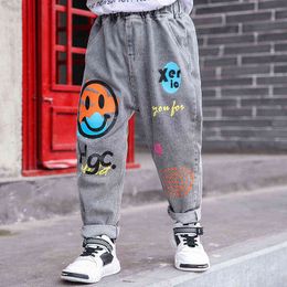 Cartoon design Kids Pants Toddler Boys Jeans 2 to 8 years Boys Casual trousers Denim Joggers Pants Harem Jeans Children Clothes G1220