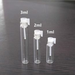 1ML 2ML 3ML perfume Small bottles Glass Vial with test stick Mini Perfume Sample Vial, Glass Test Empty Refillable Bottles R2021