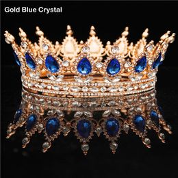 Bridal Round Tiaras and Crowns Crystals Wedding Headpieces Vintage Royal Queen Women Pageant Prom Rhinestone Hair Fascinators Orna267s