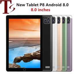 새로운 태블릿 P8 8 인치 3G 전화 듀얼 SIM 대기 HD 화면 블루투스 와이파이 도매 사용자 정의 1GB RAM 16GB ROM