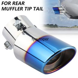 Universal Car Exhaust Muffler Tip Round Stainless Steel Tail Rear Chrome Pipe Silver