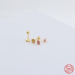 Stud YIZIZAI 925 Sterling Silver Small Cute Flower Screw Earrings For Women Kroean Inlaid Crystal Zircon Body Jewellery Brincos