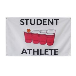 Student Athlete Beer Cup Pong 3' x 5'ft Flags 100D Polyester Outdoor Banners High Quality Vivid Colour With Two Brass Grommets