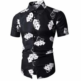 Mens Hawaiian Shirt Male Casual camisa masculina Printed Beach Shirts Short Sleeve brand clothing Asian Size 210721