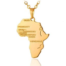 2021 New Fashion Unisex Wonderful Africa Map Necklace Jewellery Silver Gold Plated African Country Pendant Necklace Gift Free Shipping