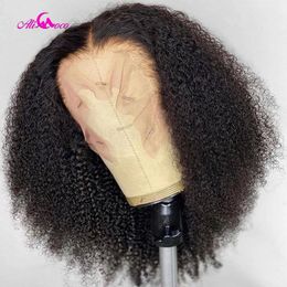 Transparent Short Curly Bob Lace Front Synthetic Hair Wigs Brazilian Lace Frontal Wigs For Women Natural hairline