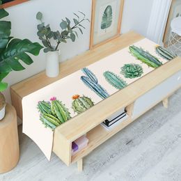 Modern Simple Style Table Runner Animal and Green Plants Printed Table Runner for Wedding Party Home Hotel Bed Flag Tail Towel Y200421