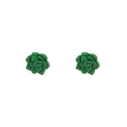 Korea Spring Summer Candy Colour Succulents Plants Clay Small Stud Earrings for Women Lovely Jewellery Gifts