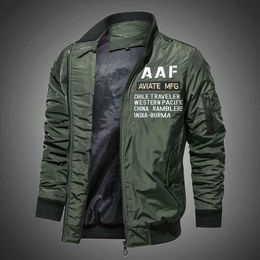 Bomber Jacket Men Letter Autumn Lightweight Bomber Jacket Casual Coat Military Style Pilot Jacket Slim Fit Windbreaker Plus Size 210603