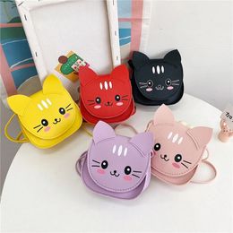 Cartoon Cute Cat Children's Mini Shoulder Bags Baby Girls Fashion Accessory Coin Purse Handbags Boys Kids Small Crossbody Bag