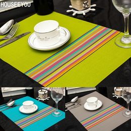 4PCS/lot PVC Placemat Dining Table Mats Pads Bowl Pad Napkin Kitchen Dining Table Tray Cloth Coasters Waterproof Heat Resistant Y200328