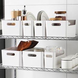 Storage Box Bathroom Makeup Organizer Cosmetic Storage Box Cabinet Storage Basket Kitchen Accessories Plastic Box Finishing 210309