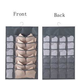 Wholesale 36 grids pockets Hanging Underwear Organiser Clothes Non-woven Closet Storage Folding Bag Socks Double-sided Organisers