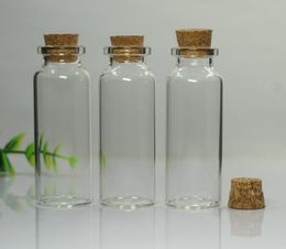 1000 x 20ml Clear Glass Bottle With Wood Cork, 2/3oz Transparent Corked Glass Bottle,Empty Glass Container with Cork,24*65*12.5m SN5218