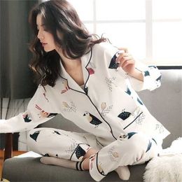 Women 100% Cotton Pyjamas Winter Dormir Lounge Sleepwear White Stripe Pijama Mujer Bedroom Home Clothes Pure Pyjamas PJs 211112