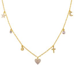 925 silver simple chain necklace women's Necklace Jewellery butterfly, moon, star, heart, circle, cross accessories Q0531