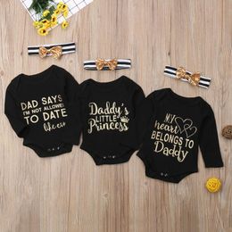 Clothing Sets Little Princess Born Infant Baby Girls Rompers Long Sleeve Christmas Funny Letter Print Clothes Playsuit Jumpsuits