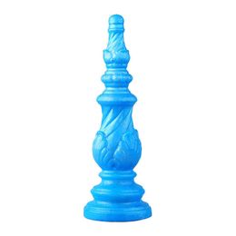 NXY Dildos Anal Toys New Candlestick Lighthouse Backyard Plug Male and Female Masturbation Soft Chrysanthemum External Expansion Fun Adult Sex Products 0225