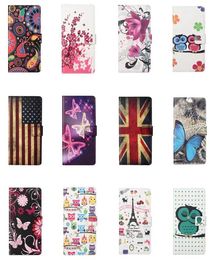 Fashion Flower Flags Leather Wallet Cases For Samsung A35 A55 S23 S22 Ultra Plus A13 5G M23 M33 M53 A04 A23E A14 Camouflage Butterfly Eiffel Tower Card Holder Flip Cover