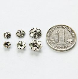 Six-petal flowers type Spacer beads Tibetan silver flower bead support base DADWZ053 Spacers