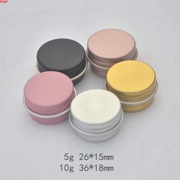 5g 10g Cosmetic Aluminum Jars Black Gold Skin Care Cream Mask Candle Packaging Container Metal Nail Art Containers Tin can 50pcsgood qty