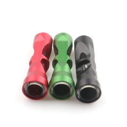 Colorful Aluminum Alloy Protect Pipes Thick Glass Dry Herb Tobacco Filter Cigarette Holder Portable Smoking Innovative Design Tube High Quality DHL Free
