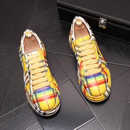 2021 European Hip Hop Designer Graffiti Men's Casual Shoes Luxury Sneakers Thick Bottom Platform Loafers Zapatos Hombre