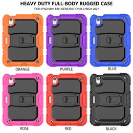 Heavy Duty Full Body Rugged Cases for iPad Mini 6 Kickstand Drop Resistance Tablet PC Protective Case With Pen Slot
