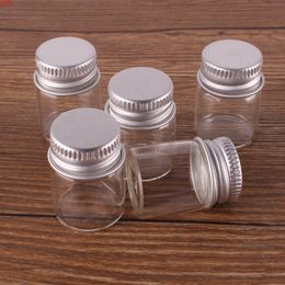 100pcs 5ml Size 22*30mm Transparent Glass Perfume Spice Bottles Tiny Jars Vials With Silver Screw Cap DIY Craftgood qty