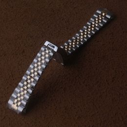 316L Stainless Steel With 18K Gold Watchbands Bracelet for Rol Watch Date-just 126334 Parts Accessories straps 13 17 19 20mm