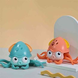 Children Octopus Clockwork Toy Bath s Rope Pulled Crawling Crab On Land And Water Boys Girls Gifts 210712