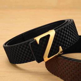 Belts Buckles Z-belt, Men's Leather Smooth Buckle, Young Man's Belt, Casual Plate Social Boy Han Banchao