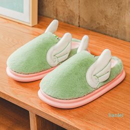 Slippers Women Winter Woman Slides Lovely Ear Warm House Men Home Cotton Shoes Short Plush Flat With