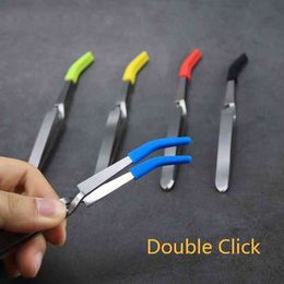 Smoking Accessories Silicone tweezer Stainless steel wax dab tool Independent packaging tipped with cover Tips . hookahs