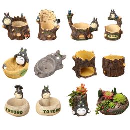 My Neighbour Totoro Figurines Vase Resin Flowerpot Ornaments Funny Succulent Plants Flower Pot Home Decor Free Shipping 210310