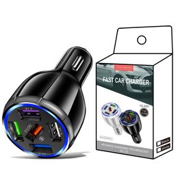 QC 3.0 Quicker Car Charger 3.1A with 5 USB CPorts High Speed Charging For Cellphone,Tablet PC Black , white with Retail box