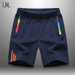 LBL Striped Shorts Men Summer Men's Sportswear Casual Boardshorts Man Zipper Pocket Breathable Mens Short Trousers New Fashion 210315