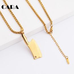 2021 New arrival Hot 4 Colours creative kitchen knife charm necklace stainless steel unique style men pendant necklace CAGF0212