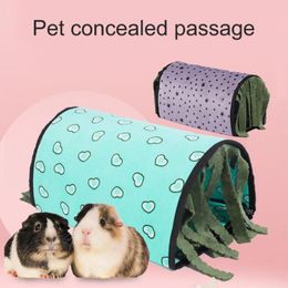 Small Animal Supplies Warm 1 Set Ornamental Hamster Tunnel Bed Plush Hammock With Mat For Guinea Pig