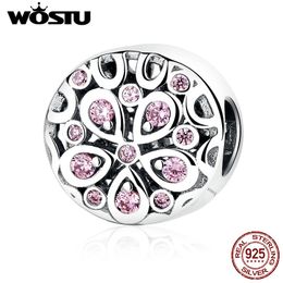 100% 925 Sterling Silver Heart Bursts Into Bloom Charm Beads Fit Original WST Bracelet Authentic DIY For Jewellery Making Q0531