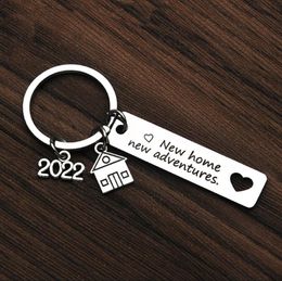 Home New Adventures Keychains Letters Key ring Housewarming Gift Realtor Closing Jewellery Sweet House 2022