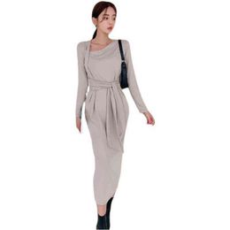 office maxi tight Dress one piece korean ladies Sexy long Sleeve irregular cabaret party robe Bdoycon Dresses for women Y1204