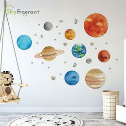 New hot sale nine planets home sticker self-adhesive creative children's wall decor study room decoration stickers 210310
