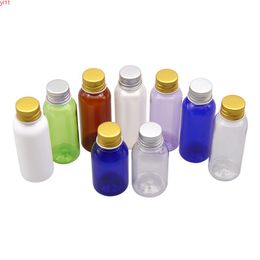 100pcs 30ml Aluminum Cap Bottles PET Sample Refillable Liquid Little Pill Shampoo Container Metal silver Botttlegood qty