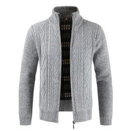 Mens Sweater New Spring Autumn Fashion Brand Casual Sweater Stand Collar Striped Slim Knit Men's Cardigan Colorful Sweater 201022