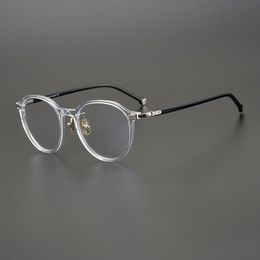 Fashion Sunglasses Frames Brand Designer Retro Oval Acetate Glasses Frame Men High Quality Eyeglasses Women Myopia Prescription Eyewear Ocul