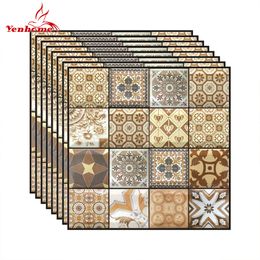 3D Waterproof Removable Wallpaper for Kitchen Backsplash Tiles Self adhesive Wall Decals for Bathroom Room Decor Wall Stickers 210308